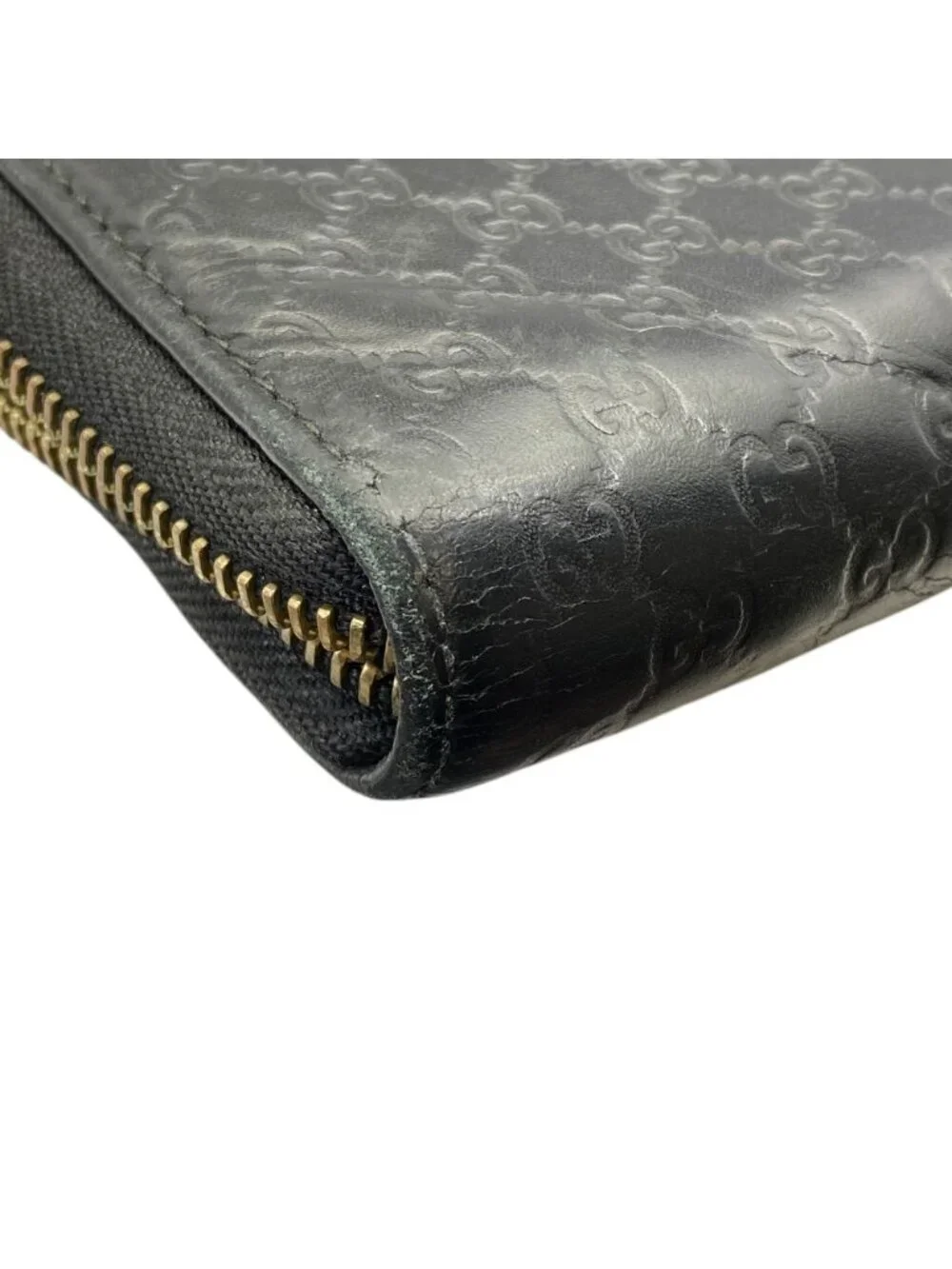 Gucci Micro Guccissima Wallet Zip Around Logo Leather Black Sophistication - Picture 5 of 9